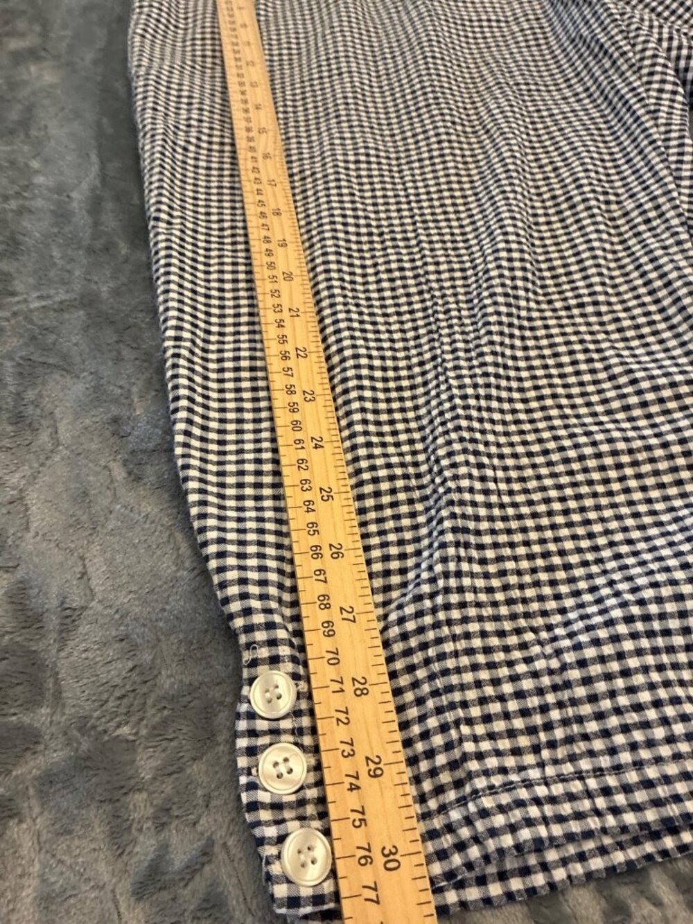 Emily Daniels XL Gingham Capri Pants Navy White Check Elastic Waist Pockets - Picture 8 of 13